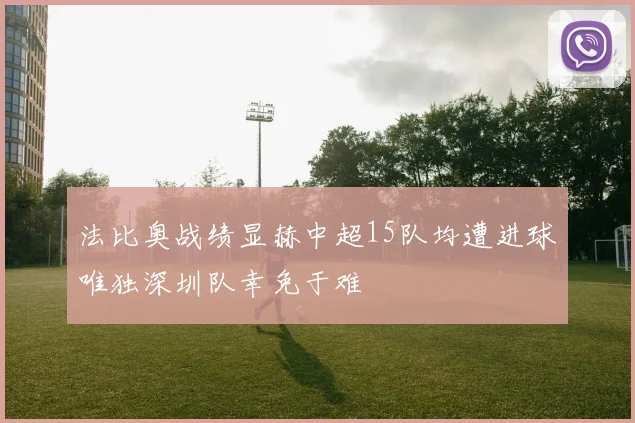 法比奥战绩显赫中超15队均遭进球唯独深圳队幸免于难
